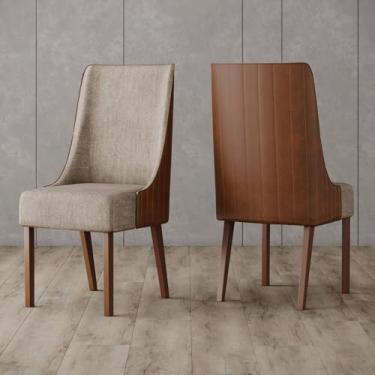 Imagem de Conjunto 2 Cadeiras Ivy Nature/corano Caramelo/suede Creme - Móveis Henn