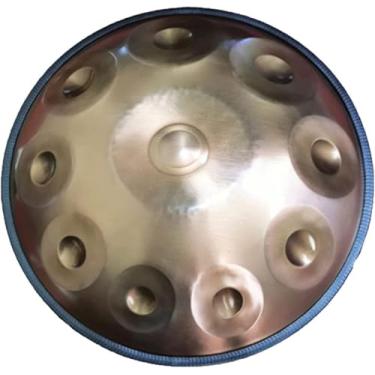 Imagem de 9/10 nota handpan tambor 22 Polegada em d menor mão tambor percussão de aço com suporte handpan e saco handpan macio, ouro, 10 notas