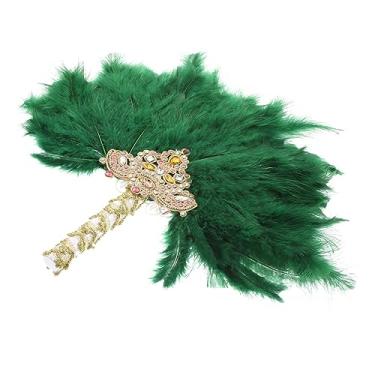 Imagem de Ventilador de palco Ventilador decorativo Ventilador de pluma Ventilador decorativo de noiva Ventilador de casamento Ventilador de noiva Ventilador de strass Ventilador de mão com strass Ventilador de