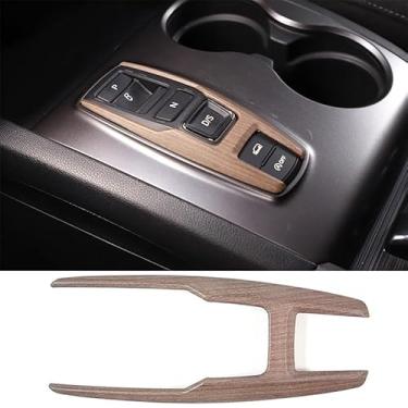 Imagem de HIRUFAIT Acabamento da moldura do botão de mudança de marchas para Honda Pilot 2016-2022/Ridgeline 2020-2023/Passport 2019-2023, material ABS acessórios de decoração do painel do botão do câmbio de