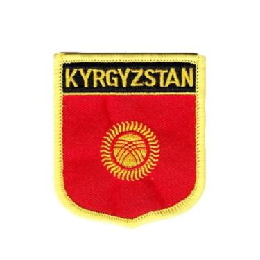 Imagem de Ruoming 1 peça de adesivos de bandeira do Quirguistão a ferro ou costurados bordado tático militar nacional do Quirguistão (Quirguistão)