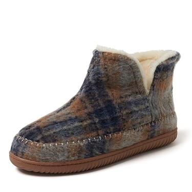 Imagem de Dearfoams Alpine Men's Brixen Indoor/Outdoor Memory Foam Boot Slipper, Blue Plaid, 7-8