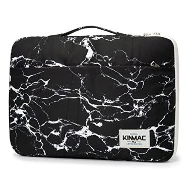 Imagem de Kinmac Capa protetora resistente de 360° para laptop com alça para laptop MacBook Air de 13 polegadas, iPad Pro de 13 polegadas e 13,3 polegadas HP, Dell, Lenovo, Asus, Acer (mármore preto)