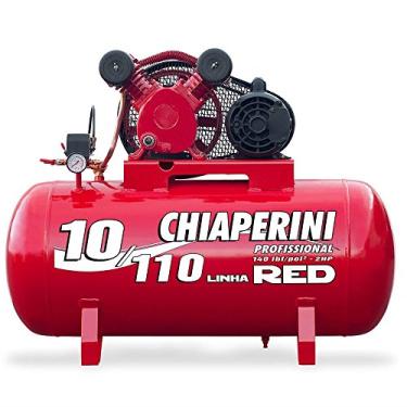 Imagem de Compressor 10 Pes 110L Monofasico 110/220V 2HP 140PSI Profissional RED RCH 110L Chiaperini