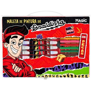 Imagem de Maleta Para Pintura Enaldinho 86 Itens Plastica Magic Kids