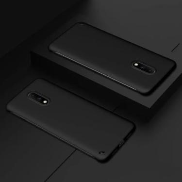 Imagem de Capa de telefone fina sem moldura para OnePlus 11 10 9 9R 8 8T 7T 7 Pro Ultra fina cor de doce capa traseira de plástico rígido fosco, preta, para Oneplus 7 Pro