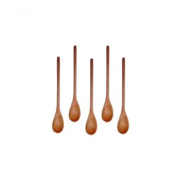 Imagem de Kit 5 Peças Colher De Pau Madeira Modelos Mingau 27 Cm