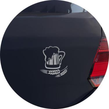 Imagem de Adesivo de Carro Caneca Cerveja de Trigo - Cor Branco - Melhor Adesivo