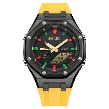 Imagem de Relógio Esportivo Feminino Smael Sl-8088 à Prova D`água Amarelo