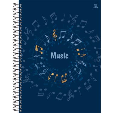 Imagem de Caderno de Música Grande Universitário 1 Matéria Pautado 80 Folhas Animativa
