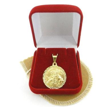 Imagem de Pingente São Jorge 23mm Folheado Ouro 18k Pi110 - WNBIJOUTERIAS