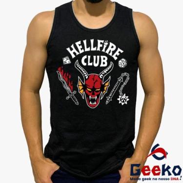 Imagem de Regata Hellfire Club 100% Algodão Stranger Things Camiseta Regata Geek