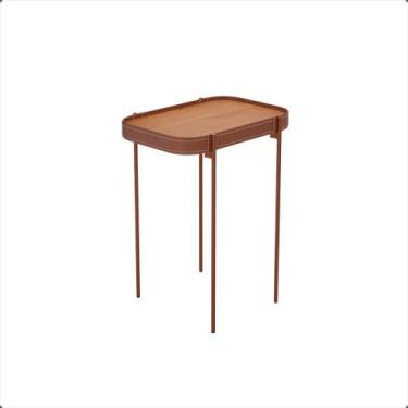 Imagem de Mesa Lateral P Melin 47x31 Nature Com Pes Metal Cobre Ofertamo