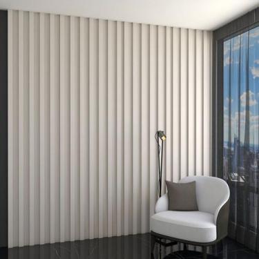 Imagem de Painel para TV 100% Mdf Ripado Decoração Off White - Panorama Móveis, 