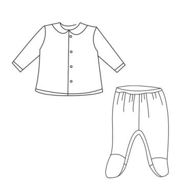 Imagem de Molde bebê conjunto calça e casaquinho tamanho P ao G by Marlene Mukai