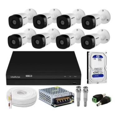 Imagem de Kit 8 Câmeras Intelbras 1120b Dvr 16 Canais Com Hd