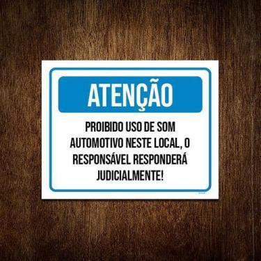 Imagem de Kit 5 Placa Sinalização Atenção Proibido Som Neste Local - Sinalizo