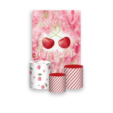 Imagem de Painel De Festa Vertical 1,50 x 2,20 + Trio De Capas Cilindro - Você é