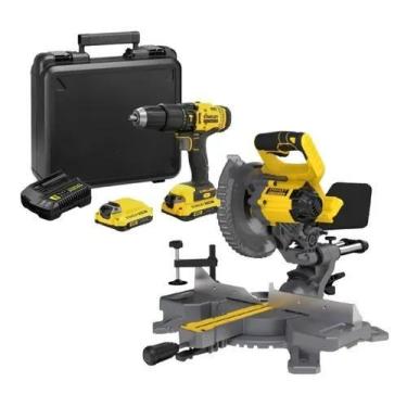 Imagem de Serra Esquadrias Scm701 + Parafusadeira Scd711c2k 2 Baterias e Carrega