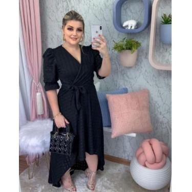 Imagem de Vestido Mullet Feminino Confortável Discreto Elegante Com Decote Calda
