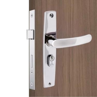 Imagem de Fechadura Para Porta Externa Aço Inox Polido Cromado | Aliança