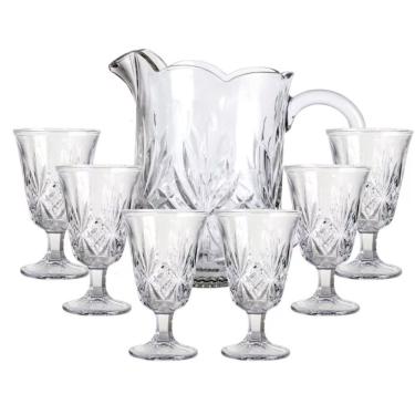 Imagem de Jarra Dublin de Vidro 1,5L C/ 6 Copos 200ml 7218 Lyor