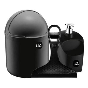 Imagem de Lixeira 4l C Tampa Porta Detergente 650 Ml + Rodinho De Pia - UZ