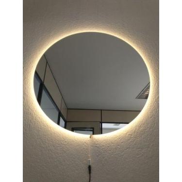 Imagem de Espelho redondo iluminado com led quente 50cm TOUCH - Woodglass