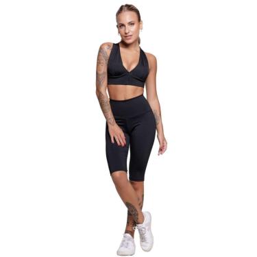 Imagem de Conjunto Top Bojo e Bermuda Ciclista Serra e Mar Roupa Para Academia Treino Moda Fitness-Feminino