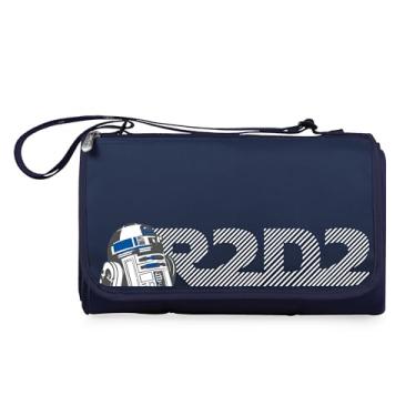 Imagem de ONIVA - a Picnic Time brand - Manta Star Wars R2-D2 Manta Tote Outdoor Piquenique - Cobertor de Praia - Cobertor de Acampamento, (Azul marinho com aba preta)