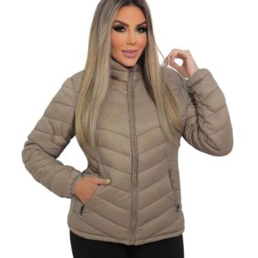 Imagem de Jaqueta Nylon Puffer Feminina Forrada Pelúcia Sem Capuz Gloria - Lagun
