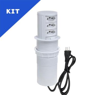 Imagem de Kit Torres De Tomadas Totem Slim Manual 3 Tomadas 10A - CONNECT CAIXA 