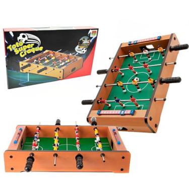 Imagem de Futebol Mesa Pebolim Infantil Totó Super Craque 51cm Dm Toys - DMT5081