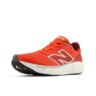 Imagem de New Balance Fresh Foam X 880 V14 Tênis de corrida masculino, Neo Flame/vermelho mercúrio/sal marinho, 10 Wide