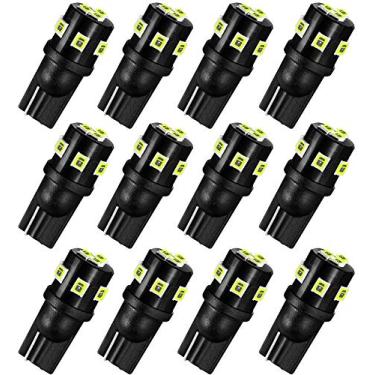 Imagem de AUXLIGHT 194 168 2825 T10 Lâmpadas de LED interior branco vermelho âmbar azul, substituição super brilhante para porta-malas de mapa de cúpula placa de licença de cortesia luzes de acampamento RV de estacionamento com marcador lateral (pacote com 12)AUXLIGHT AUX-194-9SMD-12IB