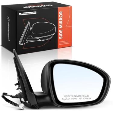 Imagem de A-Premium Espelho retrovisor elétrico lateral do passageiro compatível com modelos Nissan - Sentra S 2020 2021 2022 - Espelho retrovisor externo preto dobrável manual não aquecido - Substituição #