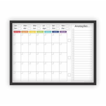 Imagem de Quadro Planejamento Mensal Planner Com Moldura Mod02 - Micro Oficina