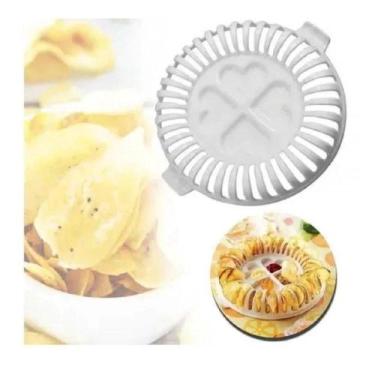 Imagem de Kit para batata chips de microondas fatiador e bandeja para fazer bata
