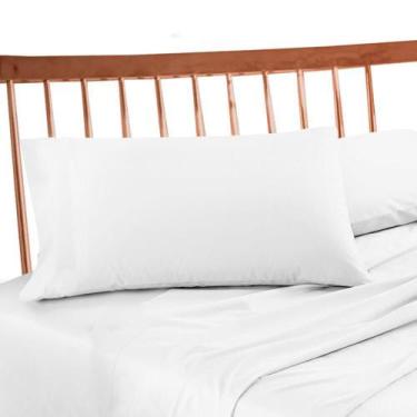 Imagem de Fronha Avulsa Branca 100% Algodão Premium 50X70Cm - Estamparia S.A