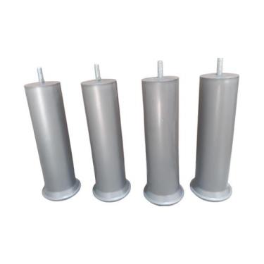 Imagem de Kit 6 Pes Cinza Para Cama box com 13 cm de altura Resistente - FENIX M