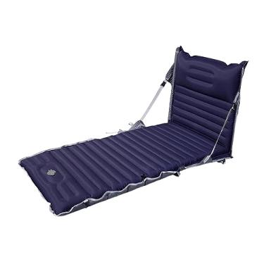 Imagem de Espregui?adeira de praia inflável Cadeira de ch?o Colch?o portátil Cadeira dobrável Assentos de praia Cadeira de acampamento de assento baixo para/797(Azul escuro)