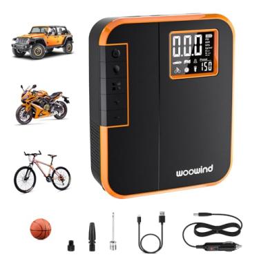 Imagem de Woowind Compressor de ar portátil Newocube, bomba infladora de pneu sem fio recarregável elétrico para carro, bicicleta, pneus de motocicleta e bolas