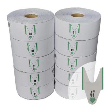 Imagem de 10 x Bobinas de Senha Bico de Pato 2 Dígitos (00-99) em Rolo com 2000 