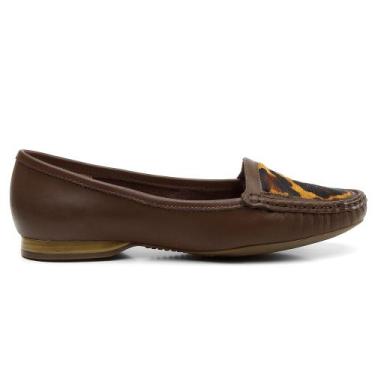 Imagem de Mocassim Feminino Ipê Mulato Sapatilha Feminina Conforto Couro Café On