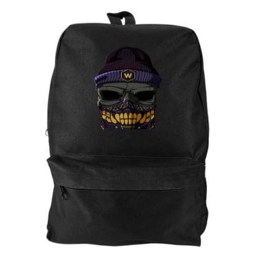 Imagem de Mochila Bolsa Masculina Basica Escolar Pega a Visão Estampado Caveira 