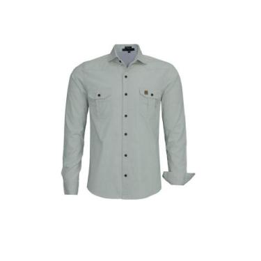 Imagem de Camisa  Estilo militar social manga longa slim adulto original Amil, P