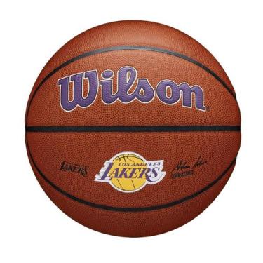 Imagem de Bola de Basquete NBA Los Angeles Lakers Wilson Team 7 - Laranja+Roxo