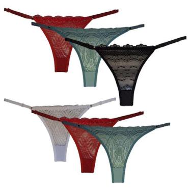 Imagem de Kit 6 Calcinhas Fio Duplo Tanga Moda Íntima Feminina  126 - Luma Moda 