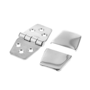 Imagem de Dobradiça em Aço Inox 6 Furos Com Capa 76 x 36 mm - Barco Novo