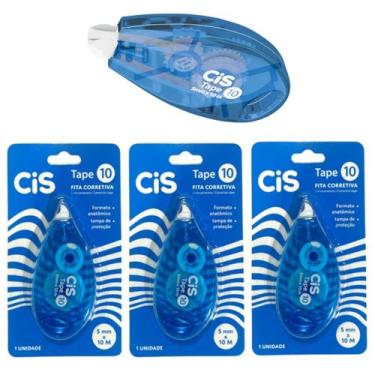 Imagem de Corretivo Em Fita 5mmx 10m Cis Tape 10 Com Tampa 3 Unidades